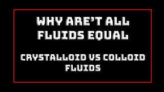 Different types of IV fluids  Crystalloid vs Colloid [upl. by Nolyad]