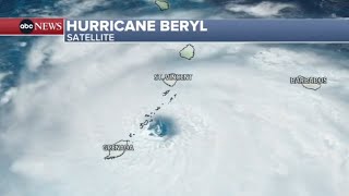 Hurricane Beryl intensifies to Category 5 storm after razing southeast Caribbean islands [upl. by Vary]