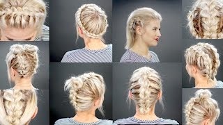 10 FAUX BRAIDED SHORT HAIRSTYLES Tutorial  Milabu [upl. by Taggart398]