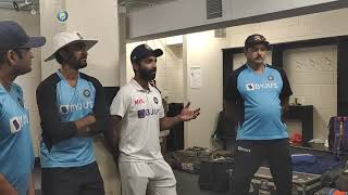 Ajinkya Rahane address to Team INDIA after historic win  Gabba Dressing Room  Praises Everyone [upl. by Ahsyas]