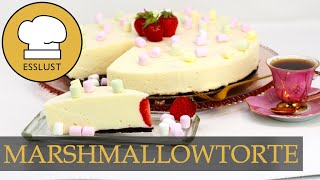 PHILADELPHIA MARSHMALLOW TORTE  mit Erdbeeren aber ohne Backen [upl. by Harshman352]