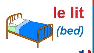 French Lesson 84  Items things in the bedroom Furniture  Dans la chambre  Cosas en la habitación [upl. by Madison]