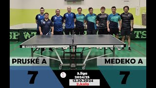 Pruské A  Medeko A 77  3 liga  Stolný Tenis  Sezóna 20242025 [upl. by Yggam869]