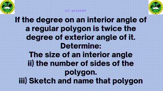 regular polygon question maths necta tanzania elimupopote kiganjani [upl. by Ocisnarf]