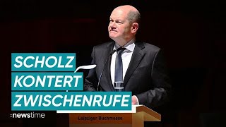 „Hör auf zu brüllen“ Scholz kontert Störer bei Rede auf Buchmesse [upl. by Yssej]