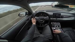 AUDI A8 30 TDI 250PS ON AUTOBAHN [upl. by Ikaz]