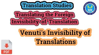 Invisibility of translation  Venuti theory of translation [upl. by Naerad]