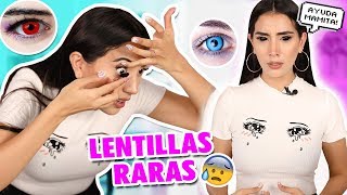 PROBANDO LAS LENTILLAS MÁS RARAS DE INTERNET 😰QUEDE LLORANDO  Claudipia [upl. by Acirdna570]