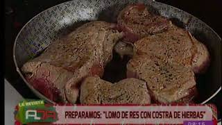 Receta para preparar un lomo de res con costra de hierbas [upl. by Diver]