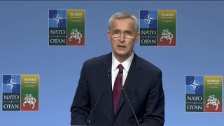 NATO Summit Stoltenberg says Ukraine will become a member when conditions are met [upl. by Atinat]