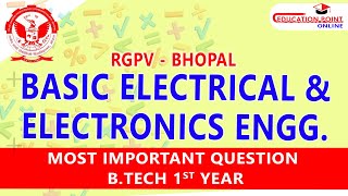 Basic Electrical amp Electronics Engineering BEEE Most Important Topic for RGPV Bhopal 1st Year [upl. by Ponce802]