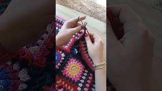 Günaydın💐 Battaniye kenar yapımı az sonra kanalımda easycrochet grannysquare crochet [upl. by Stahl]