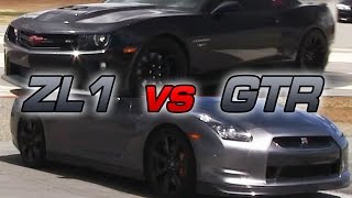 GTR vs Twin Turbo Camaro ZL1 [upl. by Backler72]