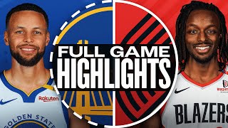 WARRIORS at TRAIL BLAZERS  FULL GAME HIGHLIGHTS  October 23 2024 [upl. by Femmine]