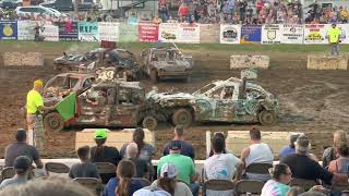 72422 Menard County Fair Demo Derby Modified Compacts [upl. by Nashbar]