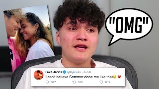 FaZe Jarvis Reacts To Sommer Ray and Tayler Holder Dating He Cried [upl. by Neroled441]