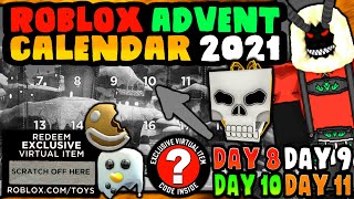 OPENING 4 DOORS AT ONCE ROBLOX ADVENT CALENDAR 2021 DAY 8 9 10 11 [upl. by Killion]