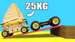 Driving Lego Vehicles Up Slope vs 25Kg Wooden Experiments with Lego Technic 4K [upl. by Glogau712]