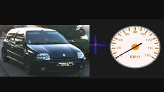 0100 kmh RENAULT SPORT Clio 2 RS1 show by the PerformanceBox race GPS 10Hz [upl. by Akiras]