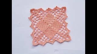 Tutorial mattonella con rombi alluncinetto  crochet square with rhombs [upl. by Sigler295]