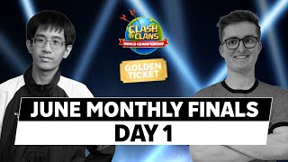 World Championship June Monthly FINALS Day 1  Clash of Clans Live [upl. by Rebmetpes192]