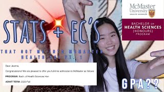 how I got into mcmaster health sci part 1stats ecs advice [upl. by Felicia]