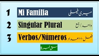 Learn Spanish in Urdu Lesson 8 familia singular plural Verbos Numeros [upl. by Catherine]