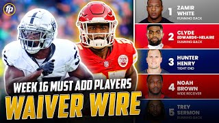 Week 16 Waiver Wire Pickups  MustHave Players to Add to Your Roster 2023 Fantasy Football [upl. by Robers774]