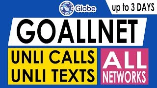 Globe GoALLNET30 and GoALLNET50  Unli Allnet Calls and Texts to All networks [upl. by Weihs101]