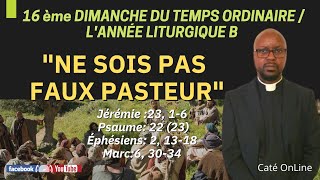 16 ème DIMANCHE DU TEMPS ORDINAIRE LANNÉE LITURGIQUE B quotNE SOIS PAS FAUX PASTEURquot [upl. by Sethrida998]