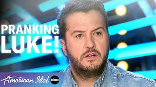 PRANK TIME Luke Bryan Is Pranked By His Wife  American Idol 2023 [upl. by Sarnoff]