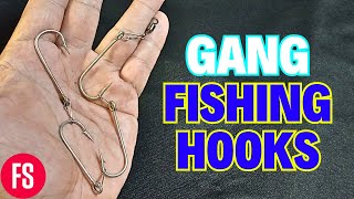 How to Make Your Own  Gang Fishing Hooks  Fishing  Fishing Video  Homemade Gang Fishing Hooks [upl. by Meggy]