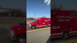 Torrance Fire Department EMS 94 Returning after ALS Injury Run [upl. by Epifano]