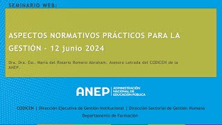 Seminario Aspectos Normativos prácticos para la gestión [upl. by Ainerbas]