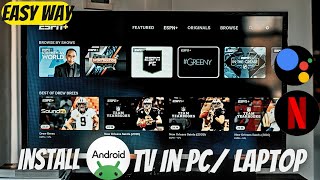 🔥 Install Android TV On Your Windows 11 PC  Laptop  Run Pc In Android TV ISO Wifi Rufus 🔥 [upl. by Mylan]