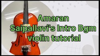 Amaran Saipallavi’s intro bgmviolintutorial gvprakash [upl. by Nesaj]