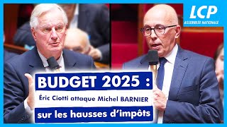 Budget 2025  échange houleux entre Michel Barnier et Eric Ciotti  15102024 [upl. by Hidie914]