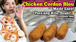 Chicken Cordon Bleu Pangnegosyo Recipe Complete with Costing [upl. by Eeloj]