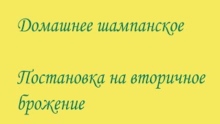 Шампанское в домашних условиях Вторичное брожение [upl. by Saibot]