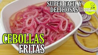 como hacer cebolla fritas como freir cebollacomo hacer cebolla para mangu dominicano [upl. by Rettig]