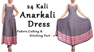 DIY Anarkali Dress with Border  Anarkali PatternCutting amp Sewing Part 2 [upl. by Garrick]