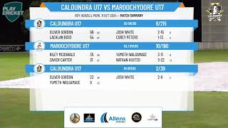 CALOUNDRA U17 v MAROOCHYDORE U17 [upl. by Erdrich]