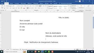 COMMENT RÉDIGER UNE LETTRE DE DEMANDE DE CHANGEMENT DADRESSE [upl. by Hodgkinson]