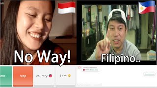 FILIPINO GUY TRY TO SPEAK INDONESIAN LANGUAGE in quotomeglequot Part 1 [upl. by Nageet29]