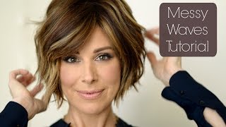 MESSY NATURAL WAVES BOB HAIRSTYLE  Tutorial for SHORT HAIR  Dominique Sachse [upl. by Durrace]