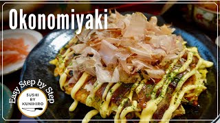 How to make delicious Okonomiyaki Japanese savory pancake stepbystep guide [upl. by Bronder]