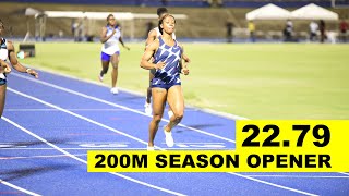 ShellyAnn FraserPryce runs 2279 in 200M Season opener at Velocity Fest 11 [upl. by Atikat]