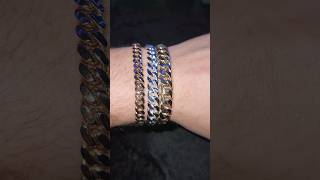 Miami Cuban Link Bracelet Size Comparison 7mm vs 85mm vs 10mm shorts sizecomparison jewelry [upl. by Josler171]