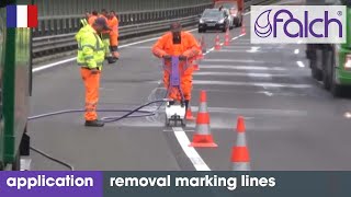 Effacement de marquages – marquages routier lignes peinture etc – jets deau haute pression [upl. by Foah]