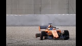 F1 2018 Barcelona Test Fernando Alonso Crash [upl. by Raouf617]